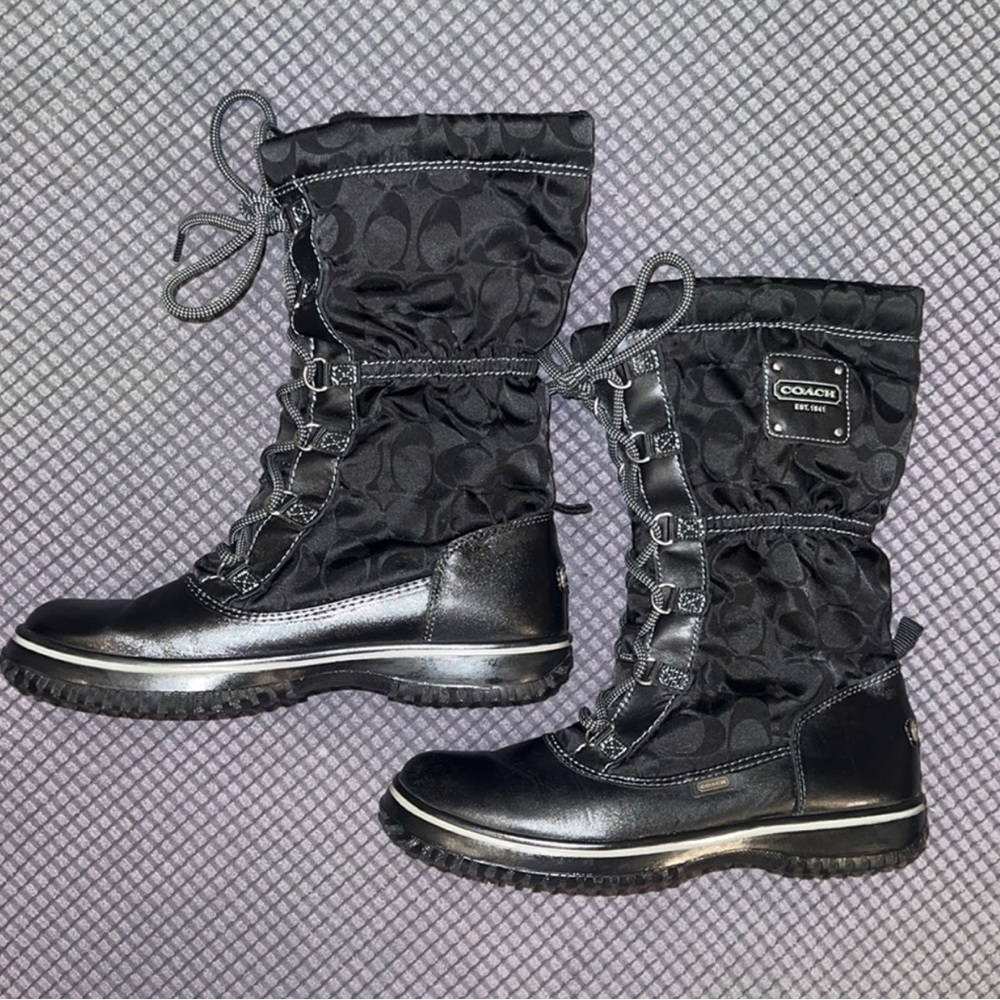 Coach winter/ rain black boots sz 7.5 women